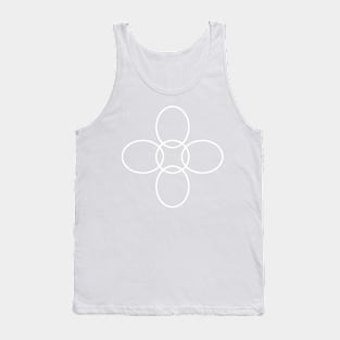 Flower Circle (White Petals on Evergreen) Tank Top